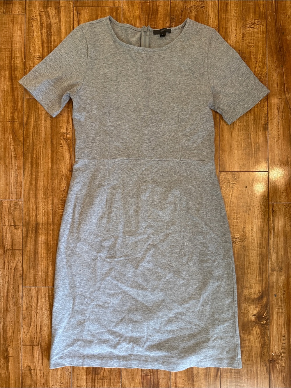 J. Crew Heather Gray Short Sleeve Midi Dress